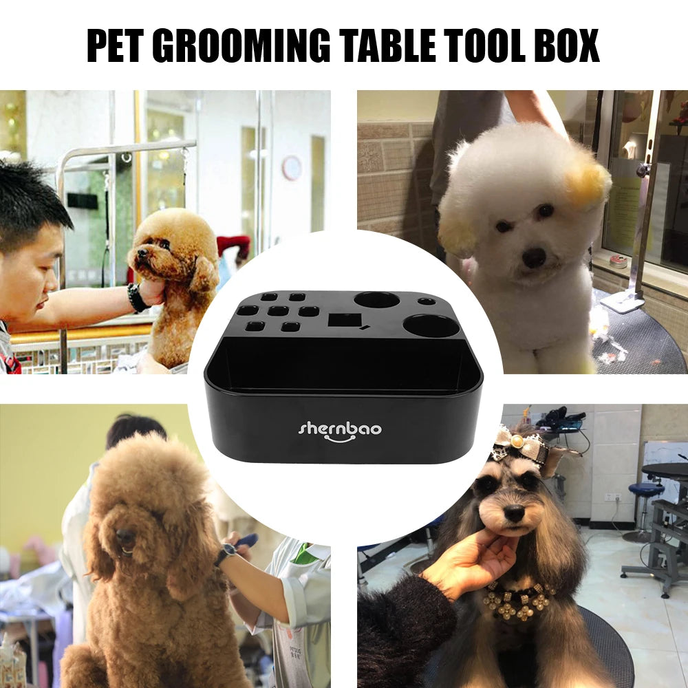 Dog & Cat Grooming Organizer - Plastic Storage Box with Bracket