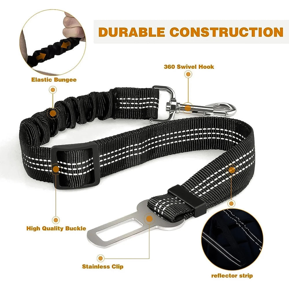 Adjustable Dog Seat Belt & Car Safety Leash for Secure Travel