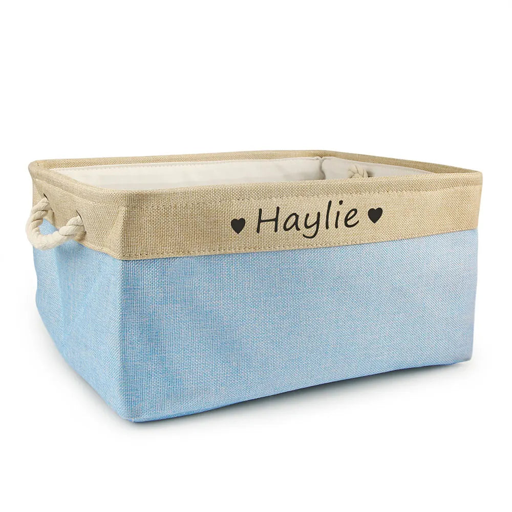 Personalized Pet Storage Basket: Custom Name Print for Dogs & Cats