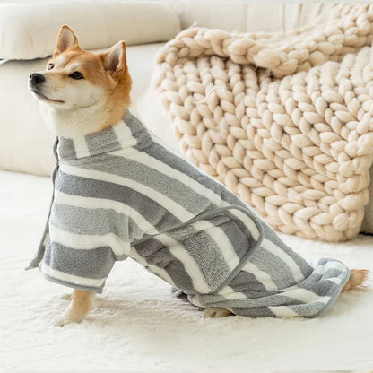 Absorbent Dog Bathrobe Towel for Medium & Large Breeds