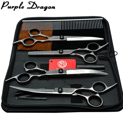 Purple Dragon 6" & 7" Dog Grooming Scissors Set - Professional Quality