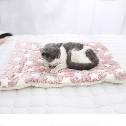 Soft Flannel Pet Mat: Winter Dog & Cat Bed Blanket & Sleeping Cover