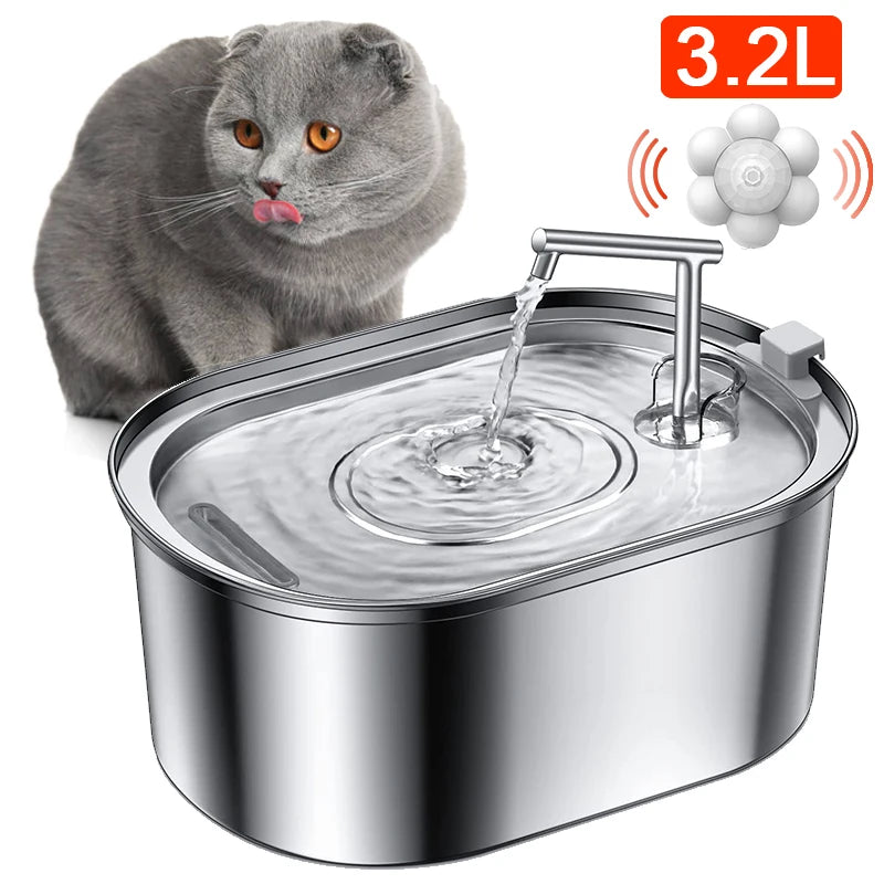 3.2L Stainless Steel Automatic Pet Water Fountain