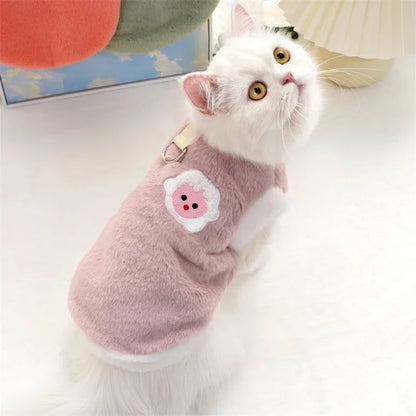 Warm Fleece Cat Vest: Winter Clothes for Kittens & Puppies