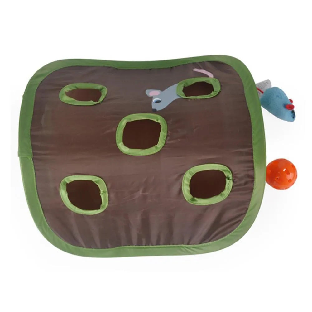 Interactive Cat Tunnel Toy: 9-Hole Hide and Seek Mouse Hunt Game