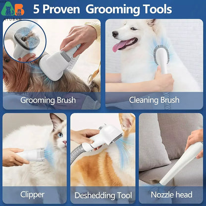 Powerful Pet Grooming Vacuum with 2.3L Dustbin & Dog Brush Attachment