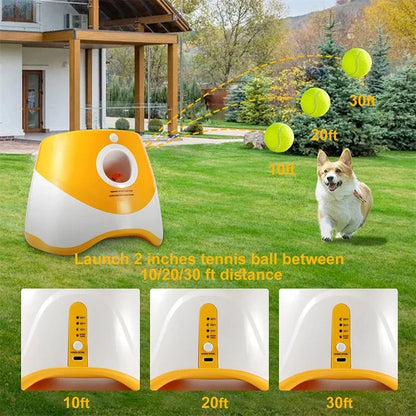 Automatic Tennis Ball Launcher for Dogs - Interactive & Rechargeable