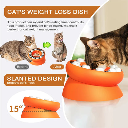 Cat Puzzle Feeder Bowl: Slow Feeder & Interactive Toy for Healthy Digestion