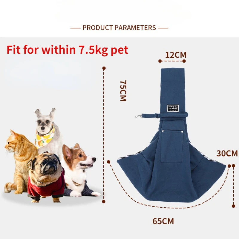 Portable Pet Sling Carrier: Comfortable Dog & Cat Travel Shoulder Bag