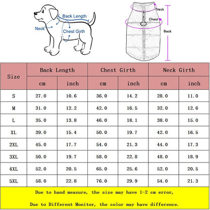 Warm Waterproof Dog Jacket: Winter Vest for Small, Medium & Large Dogs