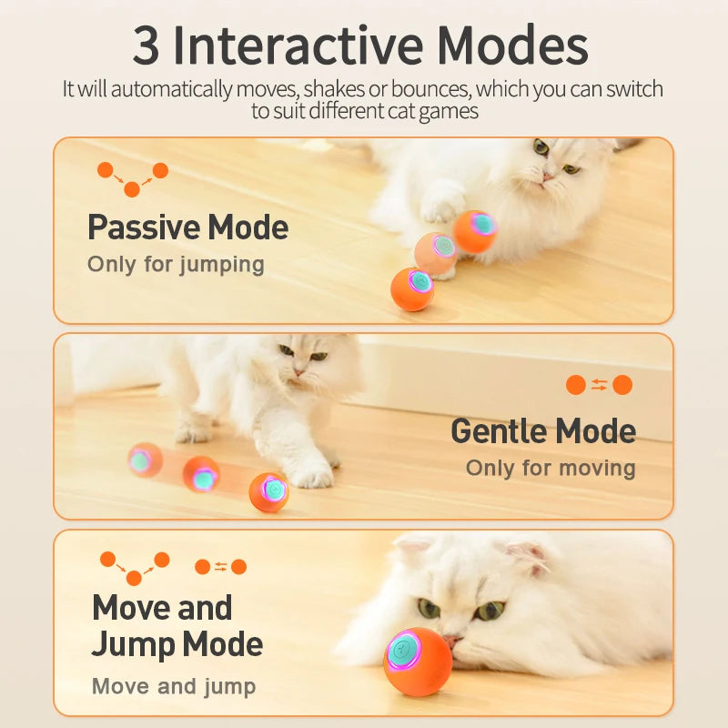 Smart Bouncing Ball Cat Toy: Automatic Rolling Ball for Interactive Play