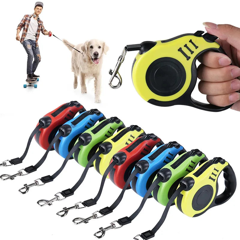 3M/5M Retractable Dog Leash - Durable & Automatic for Small to Large Dogs