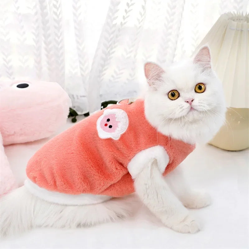 Warm Fleece Cat Vest: Winter Clothes for Kittens & Puppies