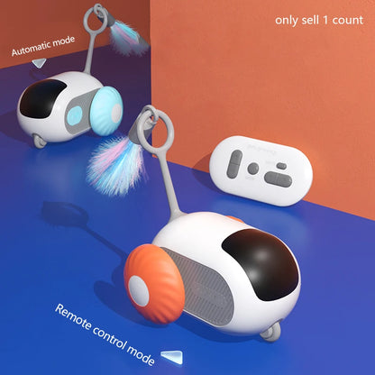 Remote Control Electric Cat Toy: Interactive Sports Car with Feathers & Mice