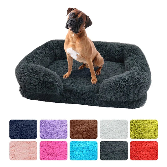 Plush Dog Bed with Removable Pad: Thickened Winter Sofa for Small & Large Dogs