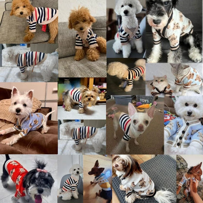 Striped Knitted Dog & Cat Sweater: Warm Winter Cardigan for Small Pets