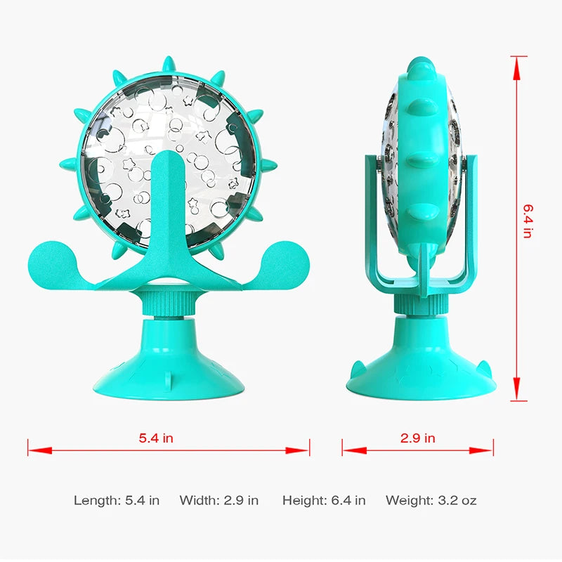 Slow Feeder Dog Puzzle Toy - Rotating Treat Dispenser for Small Dogs & Cats