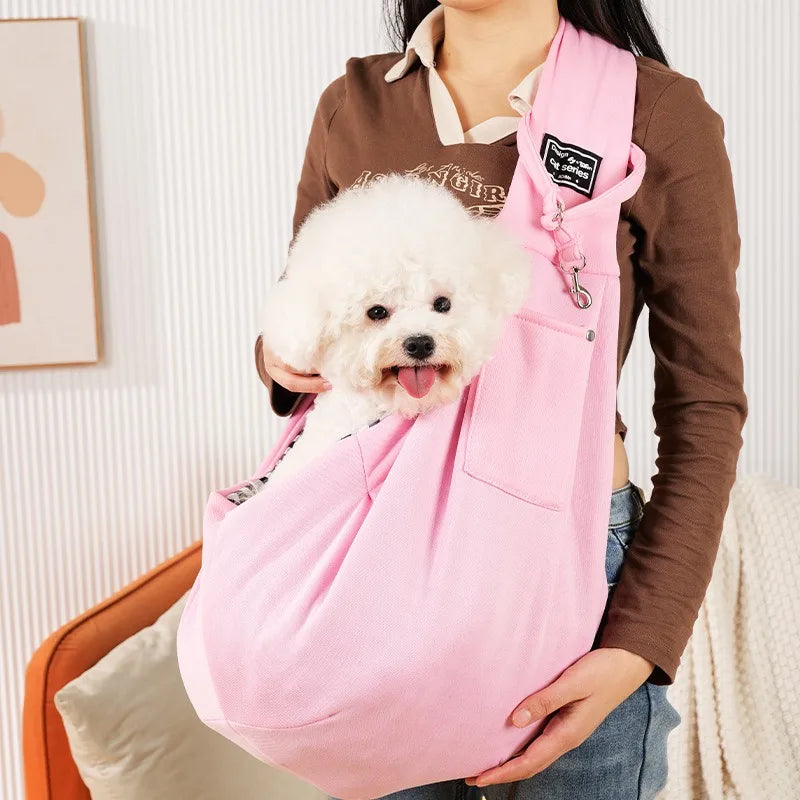 Portable Pet Sling Carrier: Comfortable Dog & Cat Travel Shoulder Bag