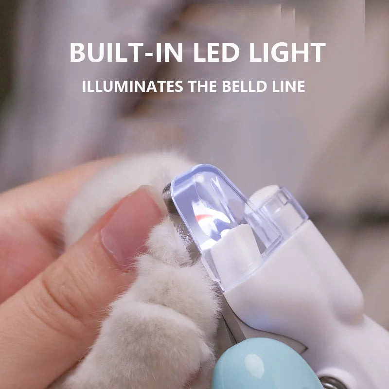 Professional Pet Nail Clippers with LED Light - Safe & Precise Trimming