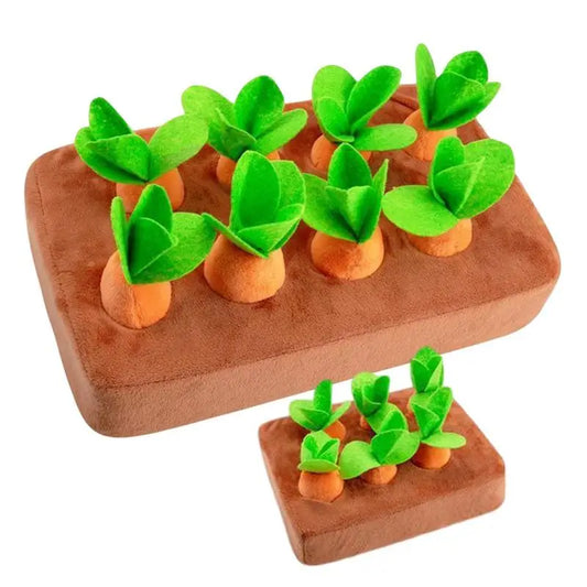 Interactive Carrot Patch Dog Puzzle Toy - Hide & Seek Fun for Puppies & Large Dogs