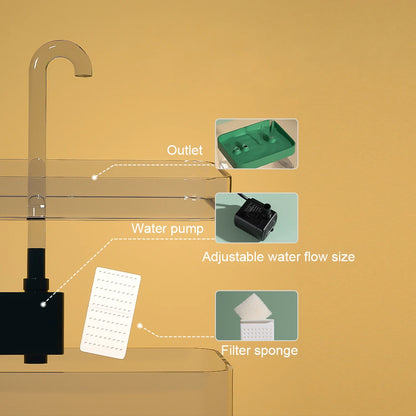 Automatic Cat Water Fountain: USB Powered, Quiet with Filter & Transparent Tank