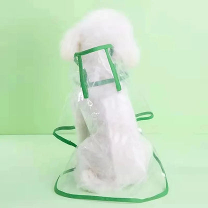 Transparent Dog Raincoat: Waterproof Hooded Jacket with Soft PVC for Small Dogs