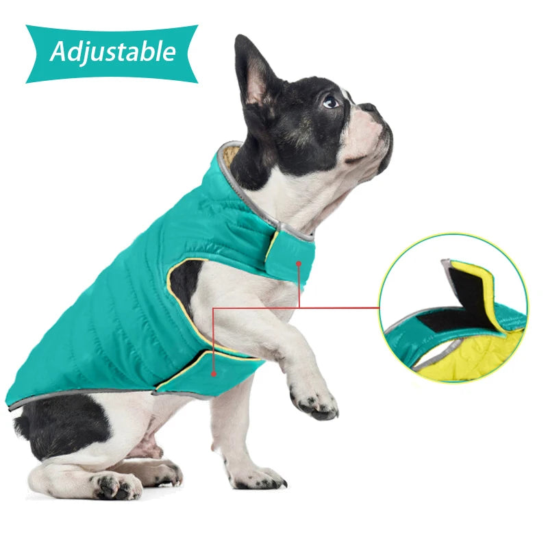 Reversible Waterproof Dog Jacket: Reflective Winter Coat for Small & Large Dogs