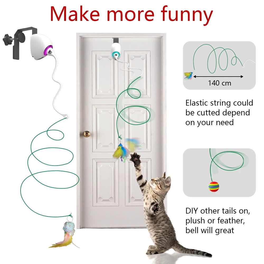 Electric Cat Toy with Random Swinging Rope - Automatic & Interactive