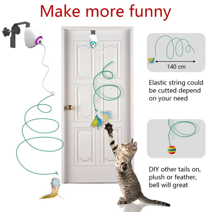 Electric Cat Toy with Random Swinging Rope - Automatic & Interactive