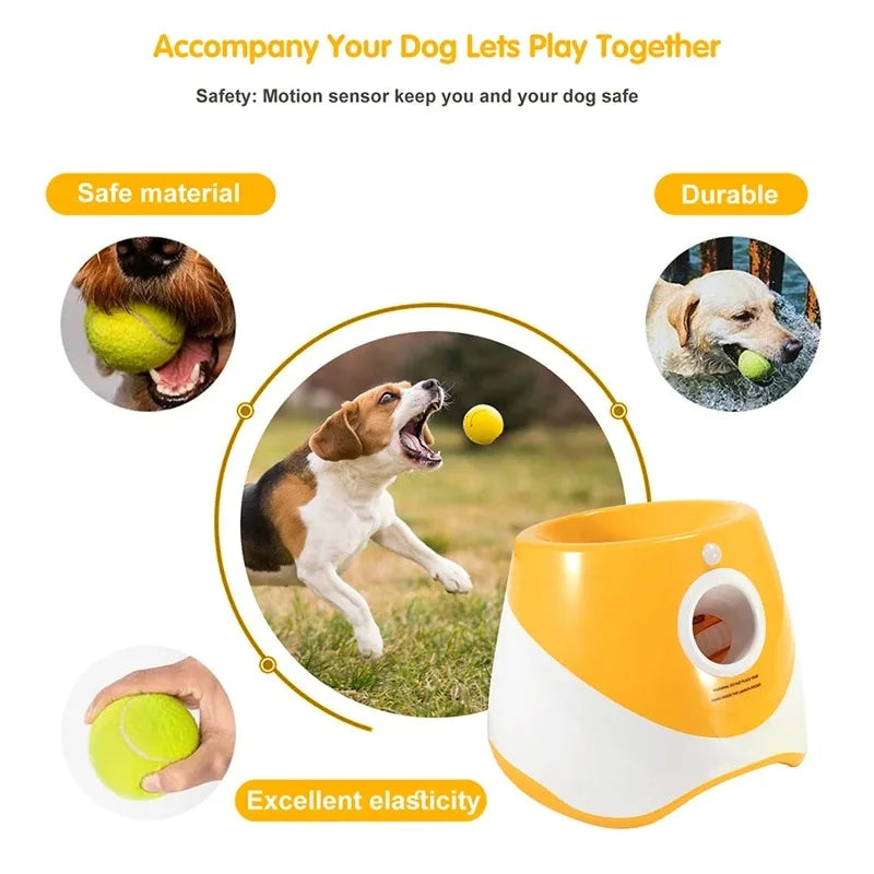 Automatic Tennis Ball Launcher for Dogs - Interactive & Rechargeable