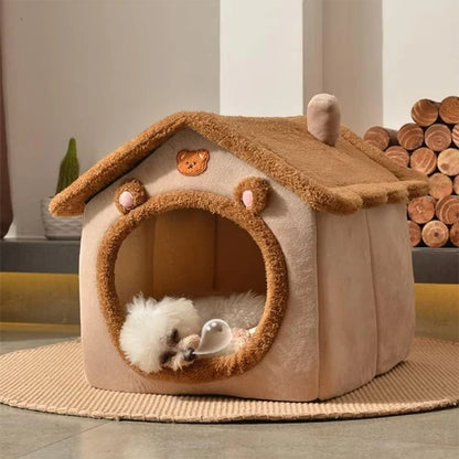 Foldable Pet House: Removable Washable Cat & Small Dog Bed Cave