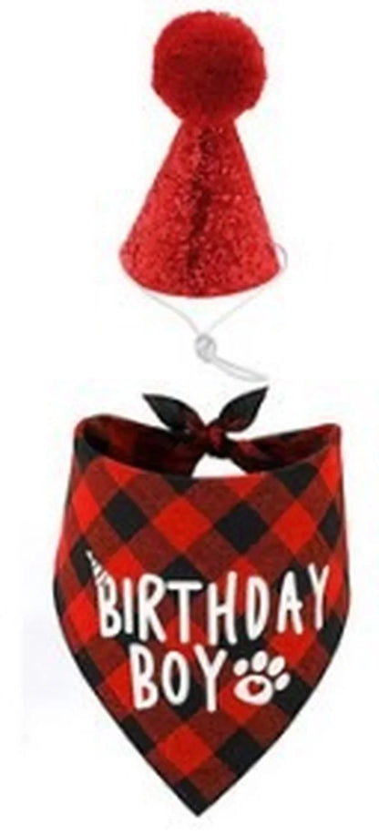 Pet Birthday Party Hat, Scarf & Bow Tie Set