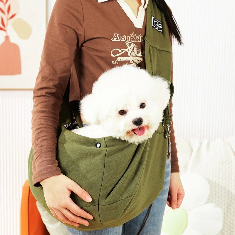 Portable Pet Sling Carrier: Comfortable Dog & Cat Travel Shoulder Bag