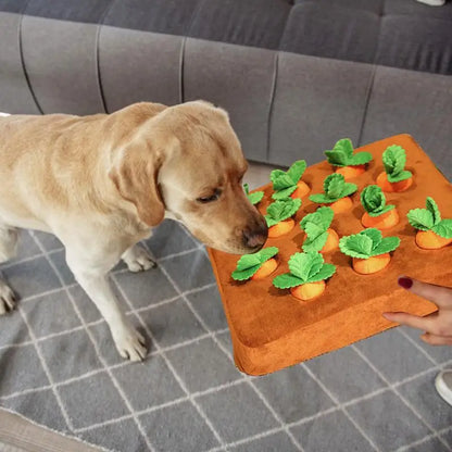 Interactive Carrot Patch Dog Puzzle Toy - Hide & Seek Fun for Puppies & Large Dogs