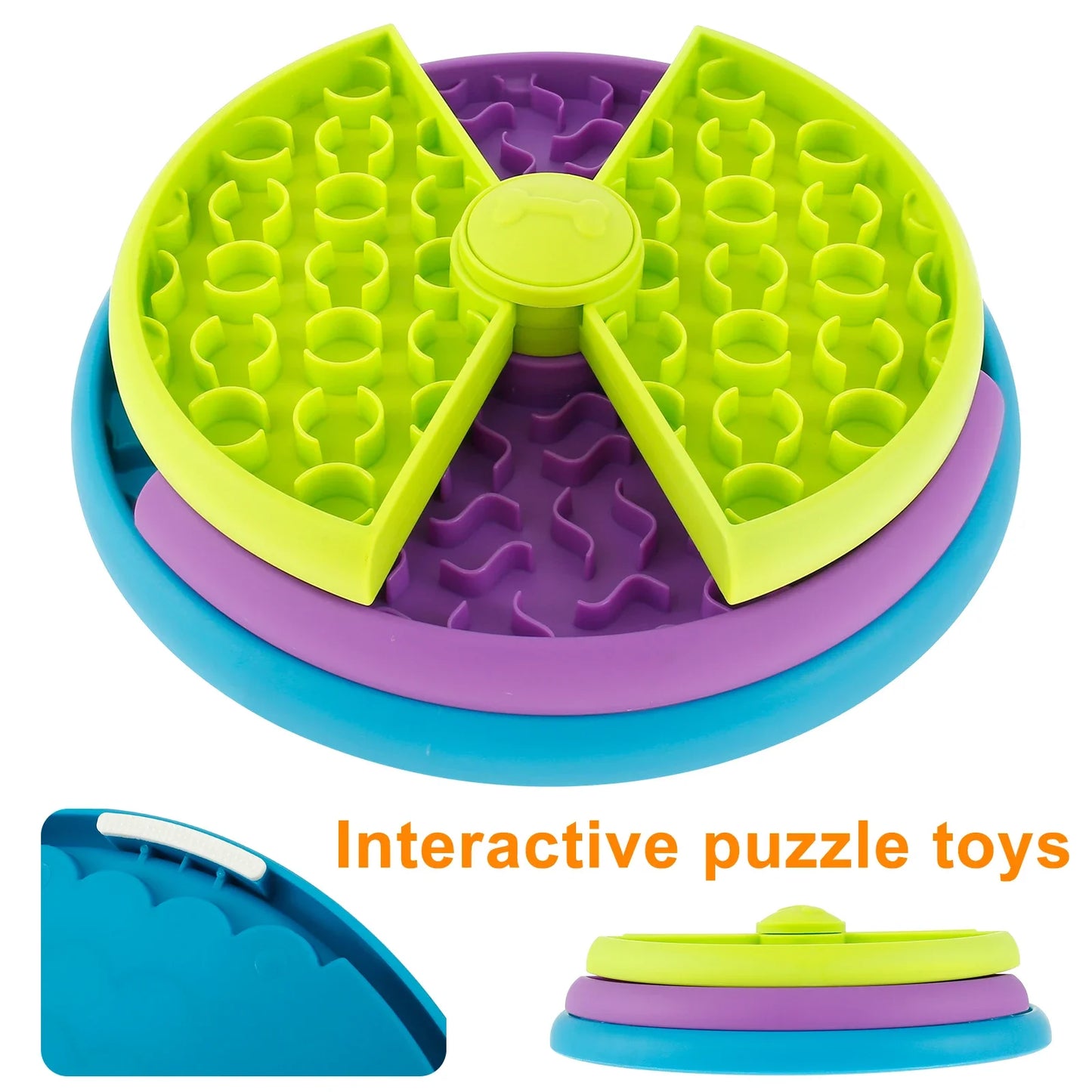 3-Layer Puzzle Slow Feeder Dog Bowl: Choke-Proof & Non-Slip Design