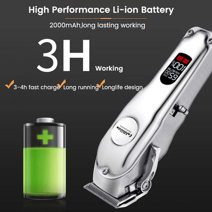 Professional Rechargeable Pet Clipper - Low Noise, All-Metal Design