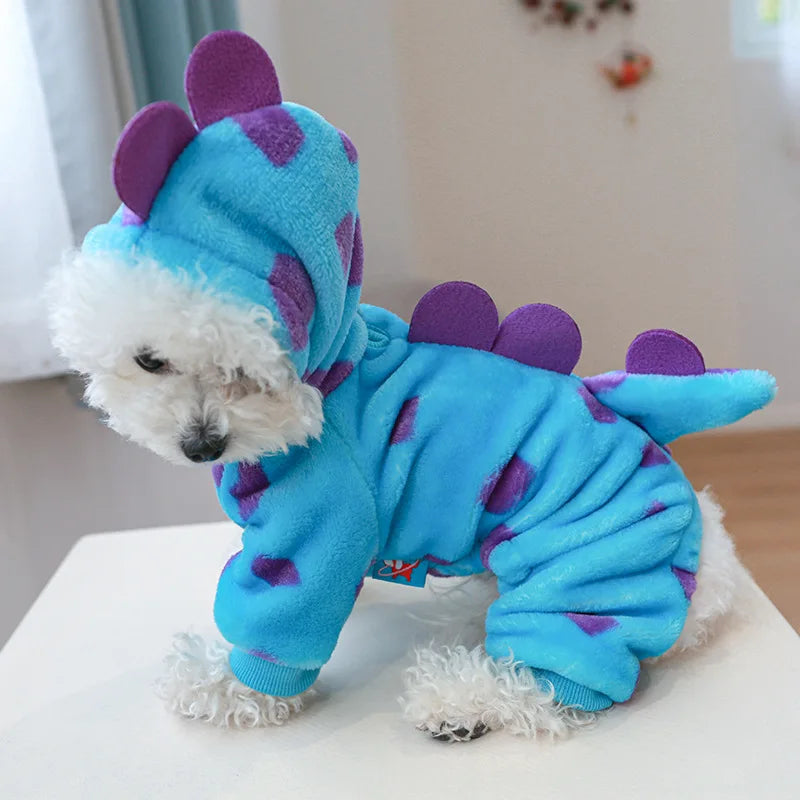 Super Soft Fleece Dog & Cat Overalls: Dinosaur & Unicorn Cosplay Pet Clothes