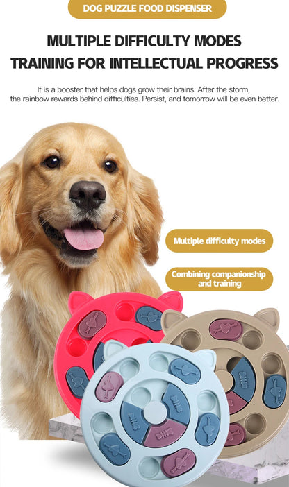 Interactive Dog Puzzle Toy: Slow Feeder with Hidden Compartments for Mental Enrichment