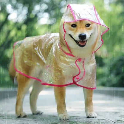 Transparent Dog Raincoat: Waterproof Hooded Jacket with Soft PVC for Small Dogs