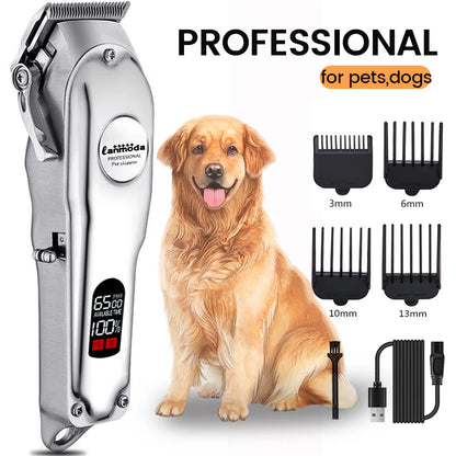 Professional Rechargeable Pet Clipper - Low Noise, All-Metal Design