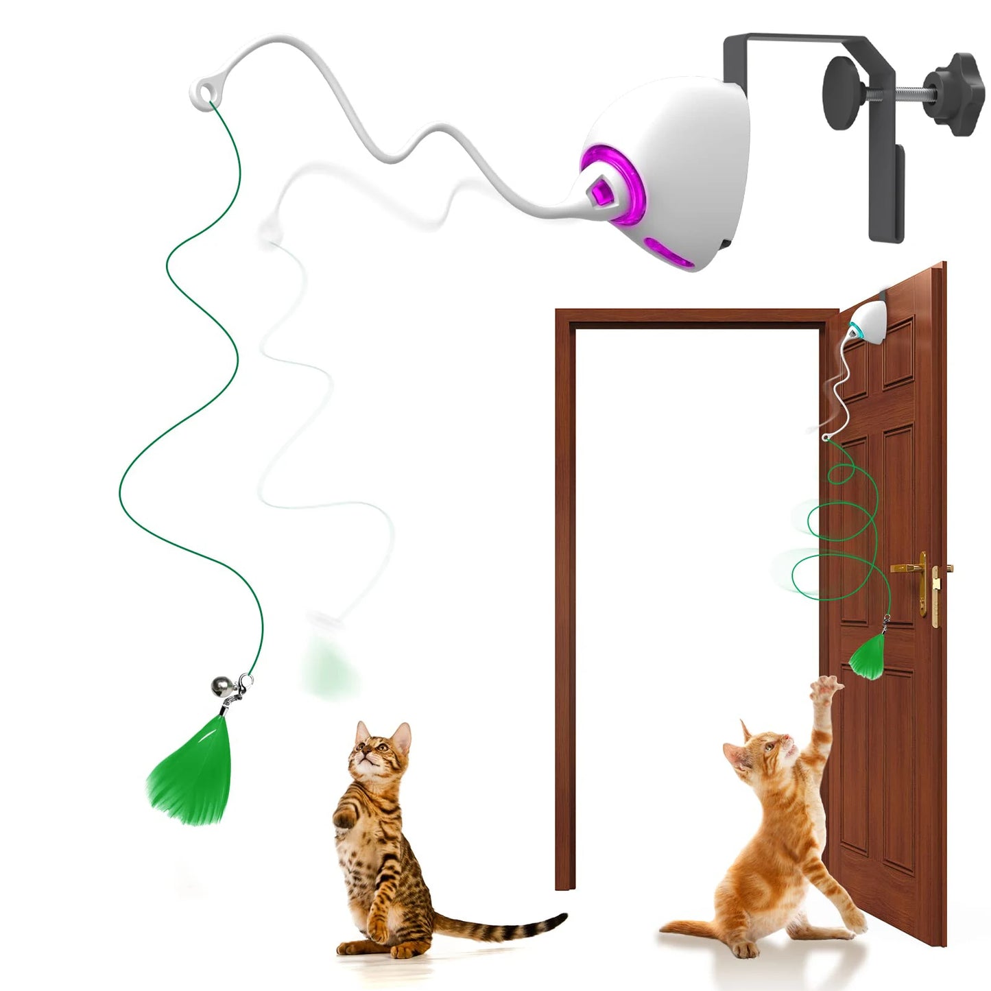 Electric Cat Toy with Random Swinging Rope - Automatic & Interactive