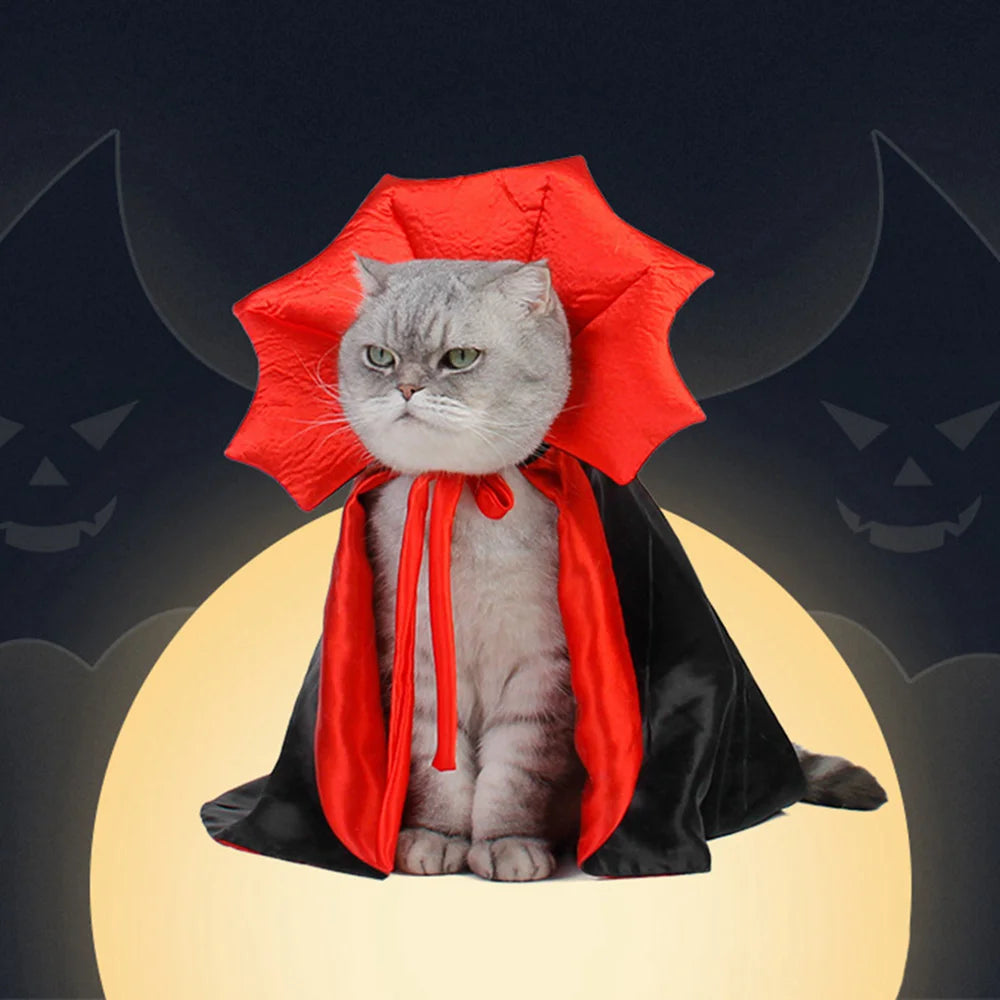 Vampire Cloak Pet Costume: Cute Halloween Outfit for Small Dogs & Cats