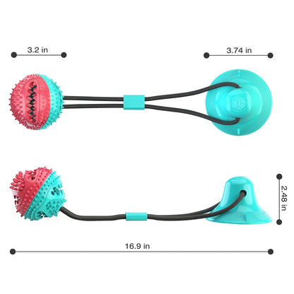 Large Dog Interactive Suction Cup Ball Toy with Rope