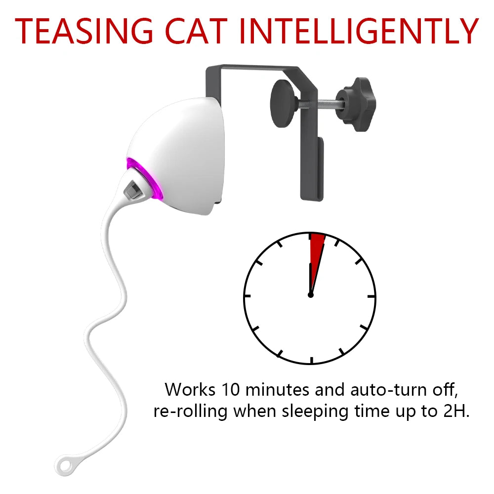 Electric Cat Toy with Random Swinging Rope - Automatic & Interactive