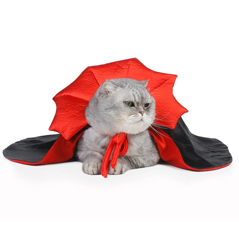 Vampire Cloak Pet Costume: Cute Halloween Outfit for Small Dogs & Cats