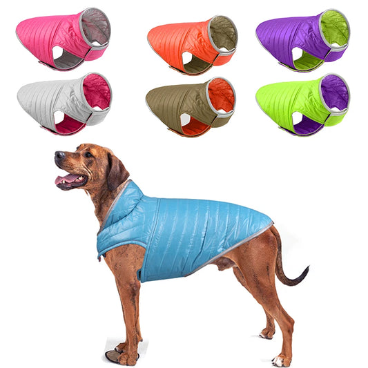 Reversible Waterproof Dog Jacket: Reflective Winter Coat for Small & Large Dogs