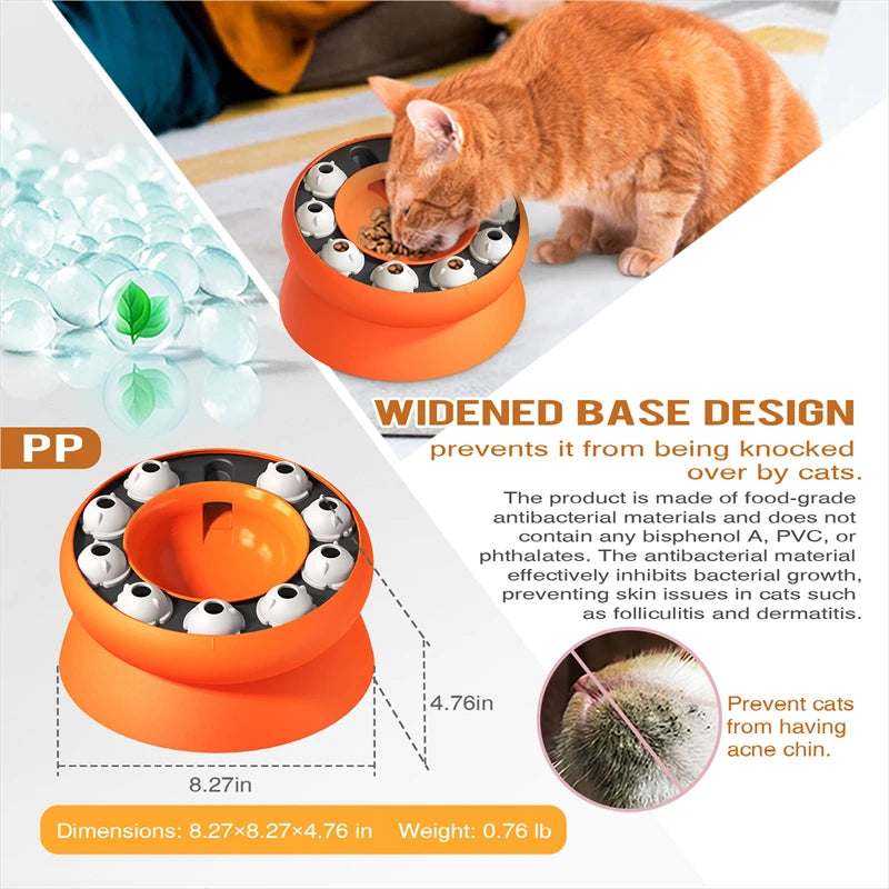 Cat Puzzle Feeder Bowl: Slow Feeder & Interactive Toy for Healthy Digestion