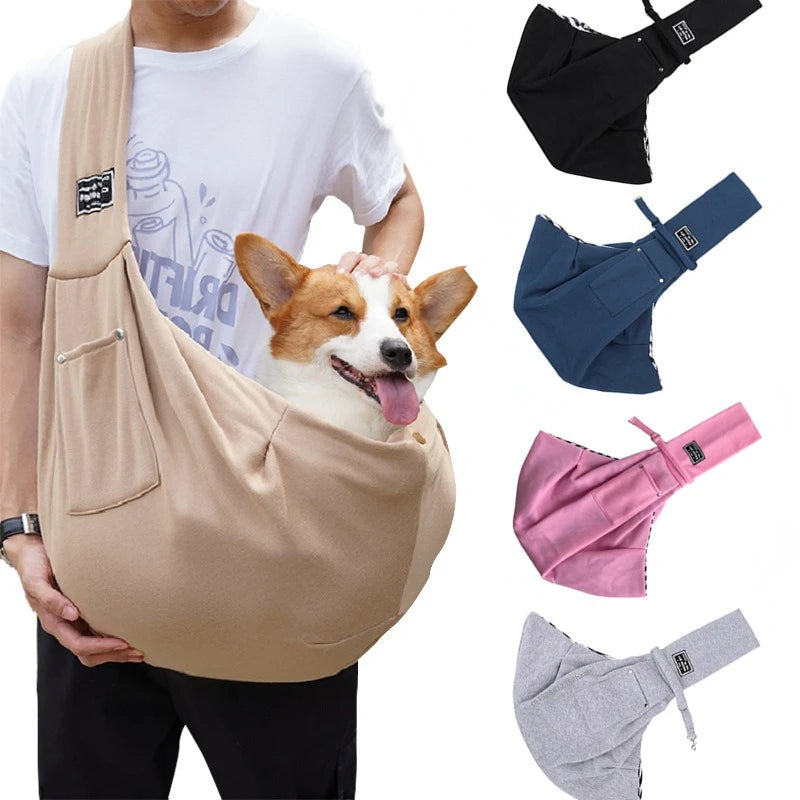 Portable Pet Sling Carrier: Comfortable Dog & Cat Travel Shoulder Bag