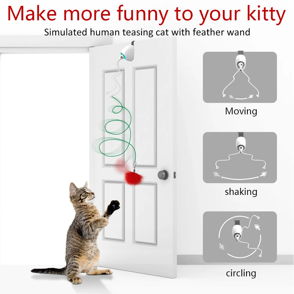 Electric Cat Toy with Random Swinging Rope - Automatic & Interactive