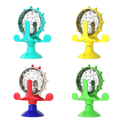 Slow Feeder Dog Puzzle Toy - Rotating Treat Dispenser for Small Dogs & Cats